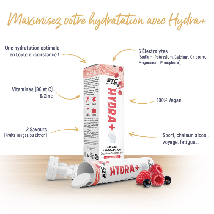 Pastille hydratation HYDRA+ : Pastille électrolyte effervescente - Cachet hydratation