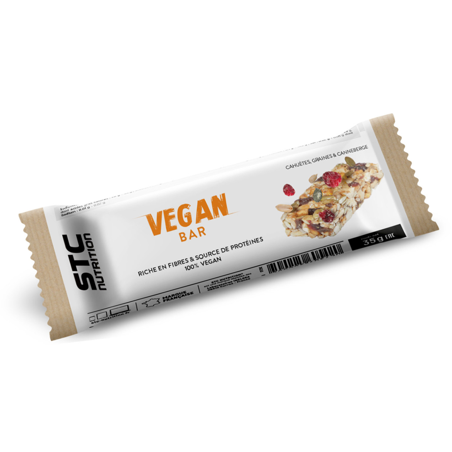 VEGAN BAR - 5 Barres craquantes de 35g - Riche en Fibres - Vegan