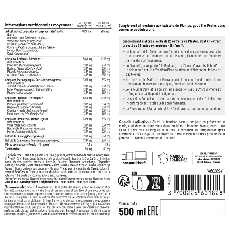 DRAINAXYL® 500 - Starter minceur - formule ultra concentrée - Vegan DRAINAXYL® 500 - Starter minceur - formule ultra concentrée - Vegan