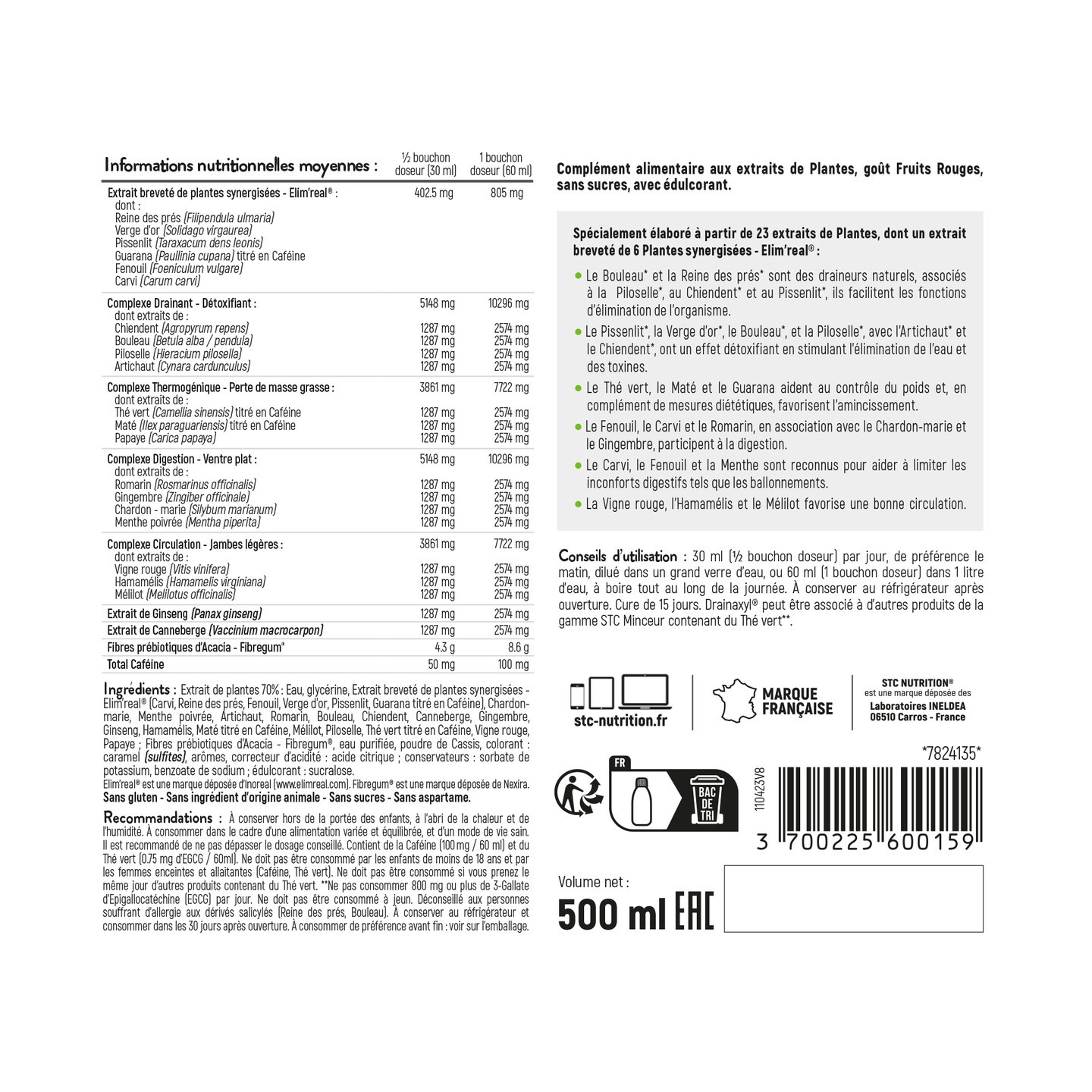 DRAINAXYL® 500 - Starter minceur - formule ultra concentrée - Vegan