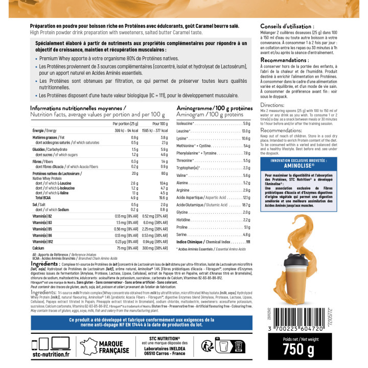 PREMIUM WHEY - STC Nutrition - Info nut Caramel