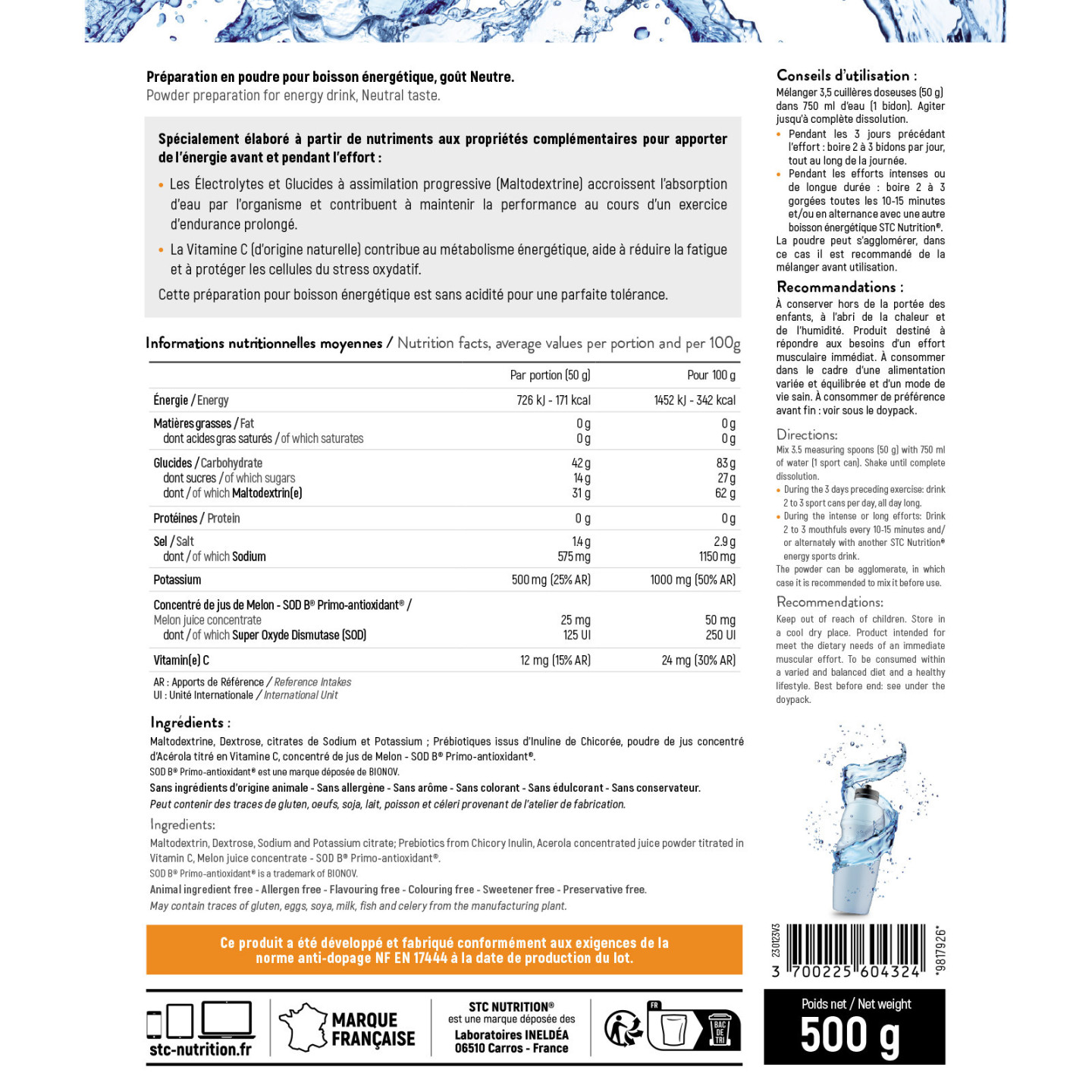 MALTOdextrin Power - Boisson énergétique à diffusion prolongée - 500g