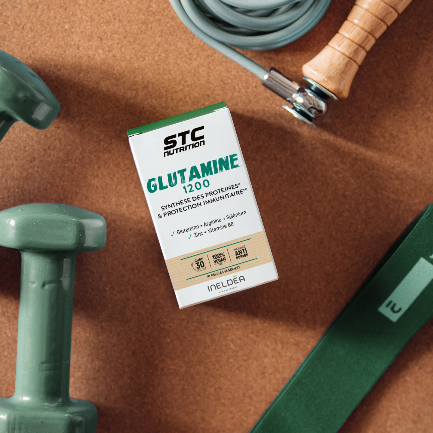 GLUTAMINE 1200 - Récupération physique et Immunité - Vegan - Cure 30j