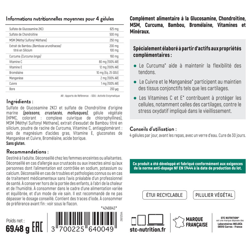 ARTROSAMINE - Résistance des articulations - Cure 30 jours ARTROSAMINE - Résistance des articulations - Cure 30 jours