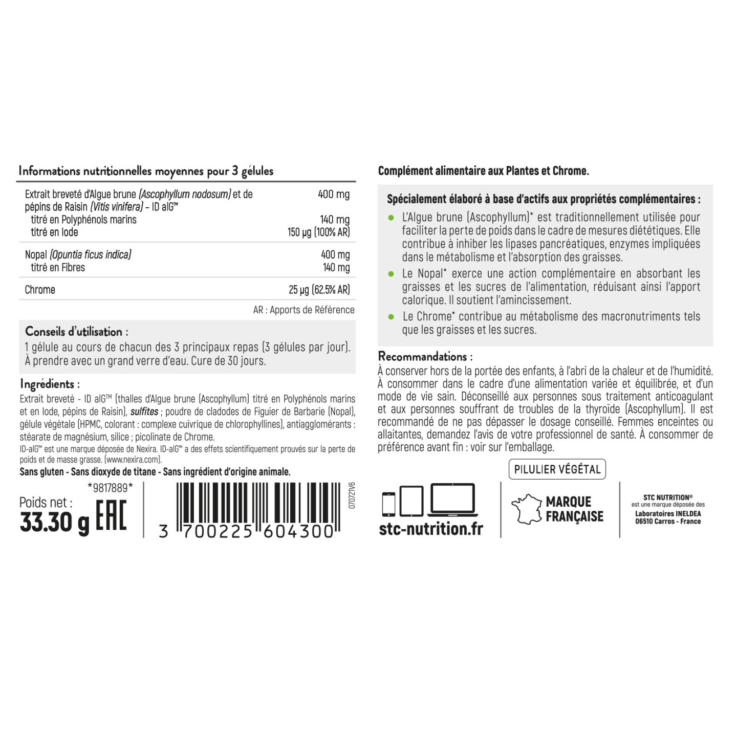 PACK CONTROLE DU POIDS - THE PÊCHE