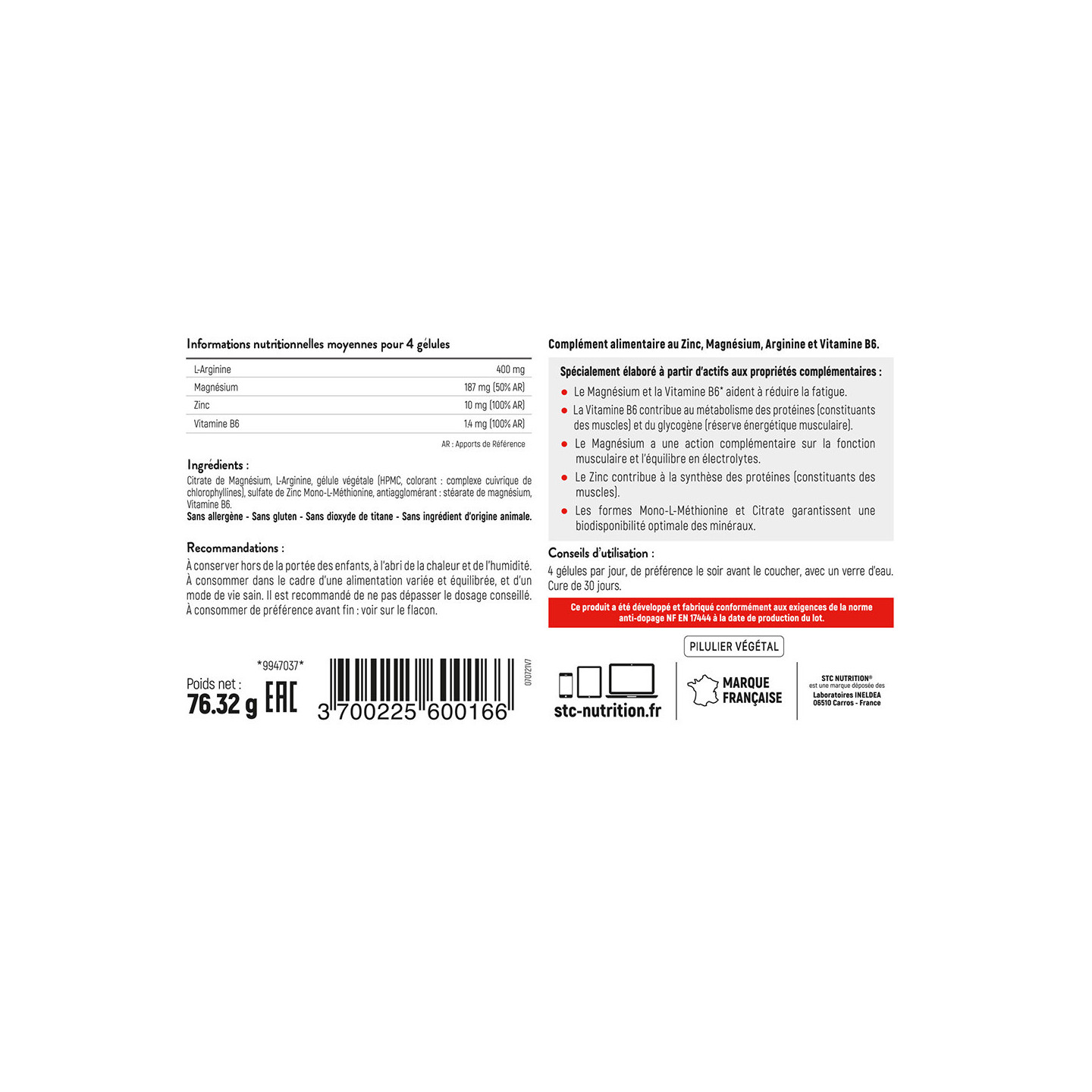 ZMA COMPLEX : ZMA musculation - Réduction fatigue et récupération